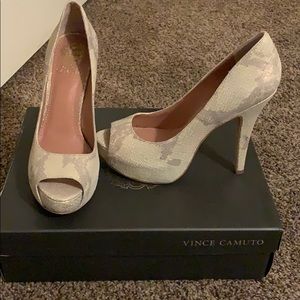 Shimmery Snakeskin Vince Camuto Heels